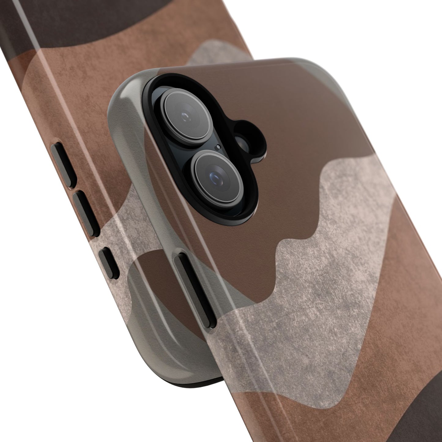 Abstract Earthtone Phone Case — Brown Layered Rugged Tough Case