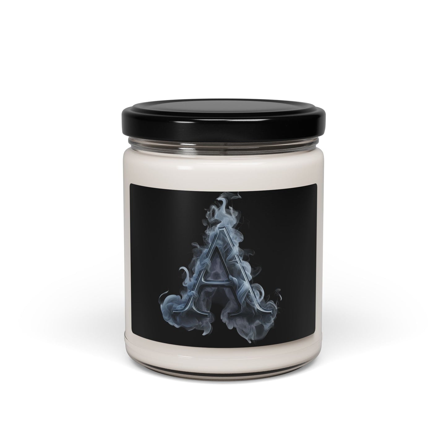 Smoky Letter 'A' Soy Candle — 9oz Scented Jar, Masculine Aromas for Home & Gift