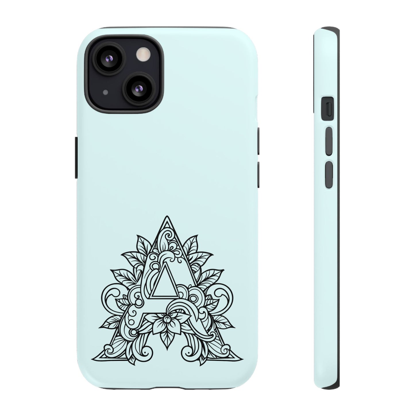 Personalized Tough Phone Case, Floral Monogram Cell Phone Cover, Custom Protective Case, Unique Gift, Birthday, Graduation