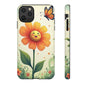 Floral Phone Case with Butterfly Design, Cute Flower Phone Cover for Nature Lovers, Eco-Friendly Gift, Spring Vibes, Birthday Present
