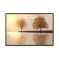 Framed Matte Canvas Wall Art — Golden Autumn Trees Reflection