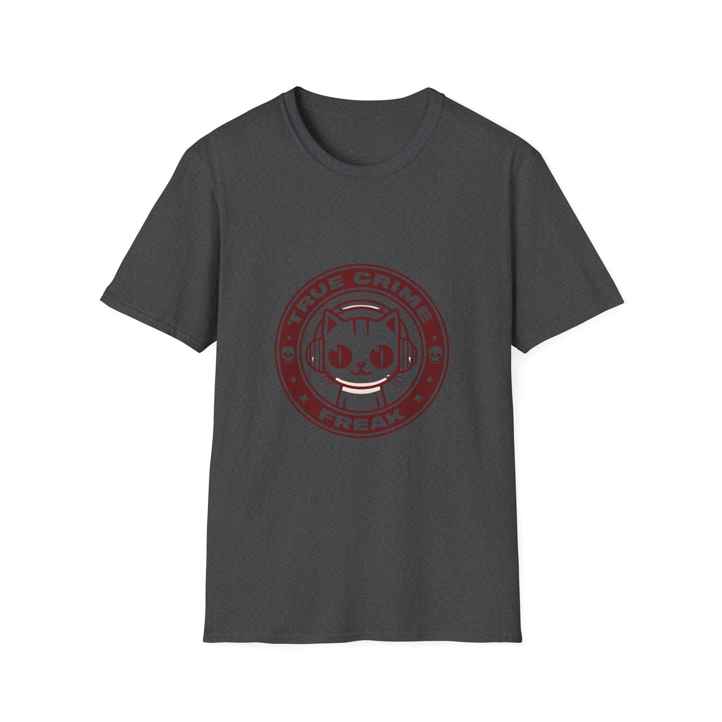 True Crime Freak Cat T-Shirt – Cute Kitty Badge Tee for True Crime Fans