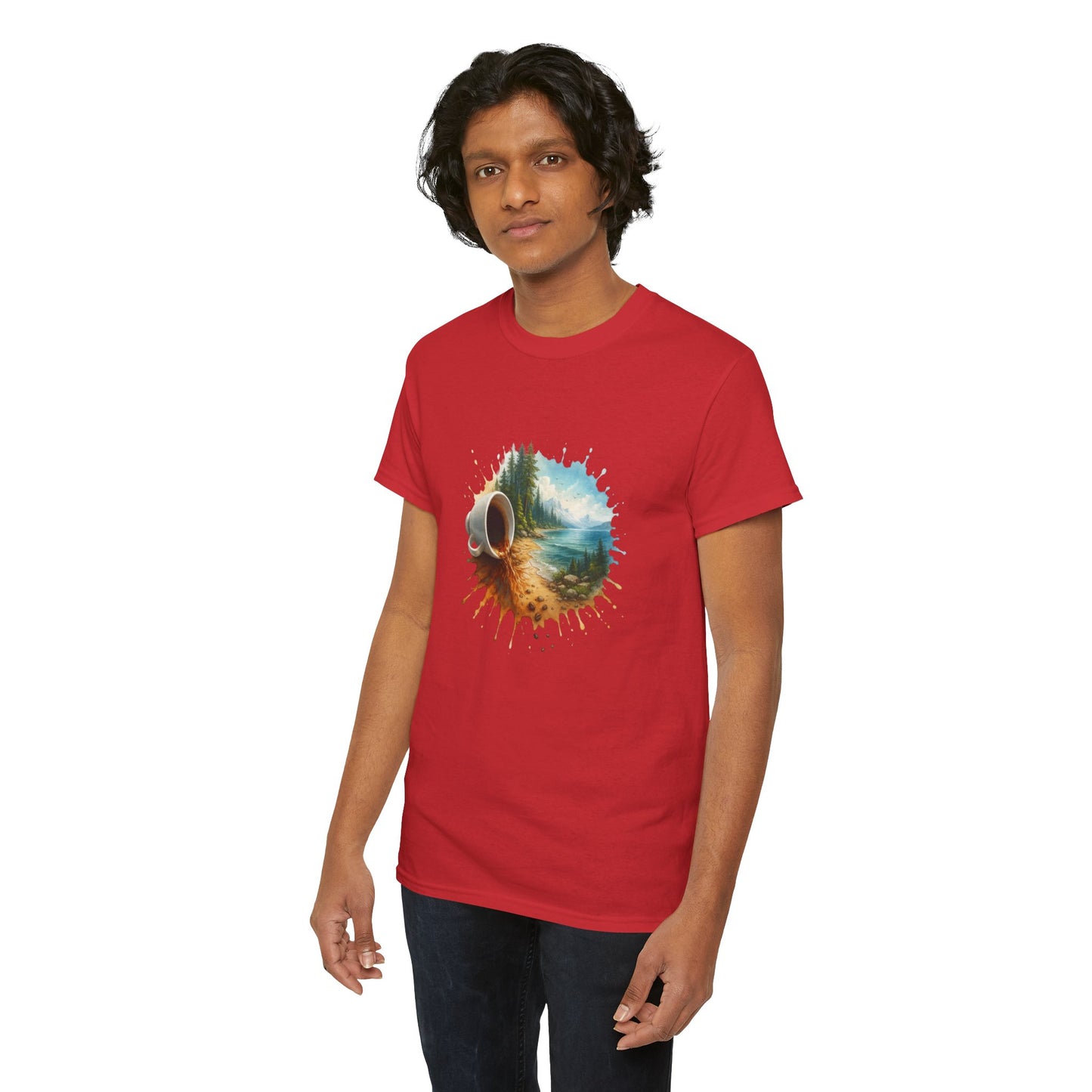 Nature-Inspired Unisex Heavy Cotton Tee, Casual Outfit, Gift for Nature Lovers, Camping Apparel, Outdoor Adventure Shirt