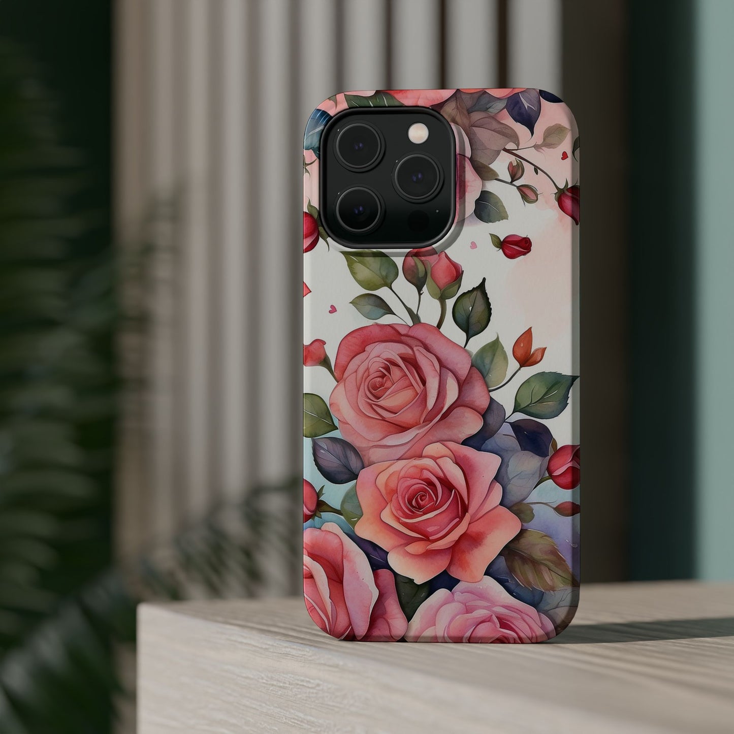Floral Rose Magnetic Phone Case — Impact-Resistant Protective Cover