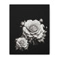 Monochrome Rose Canvas Print — Black & White Floral Wall Art