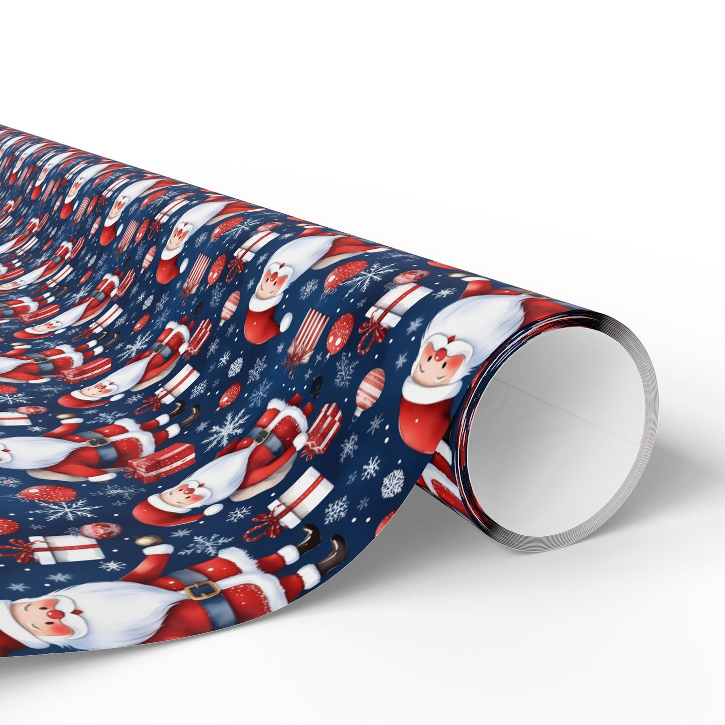 Santa Pattern Wrapping Paper Roll — Festive Christmas Gift Wrap