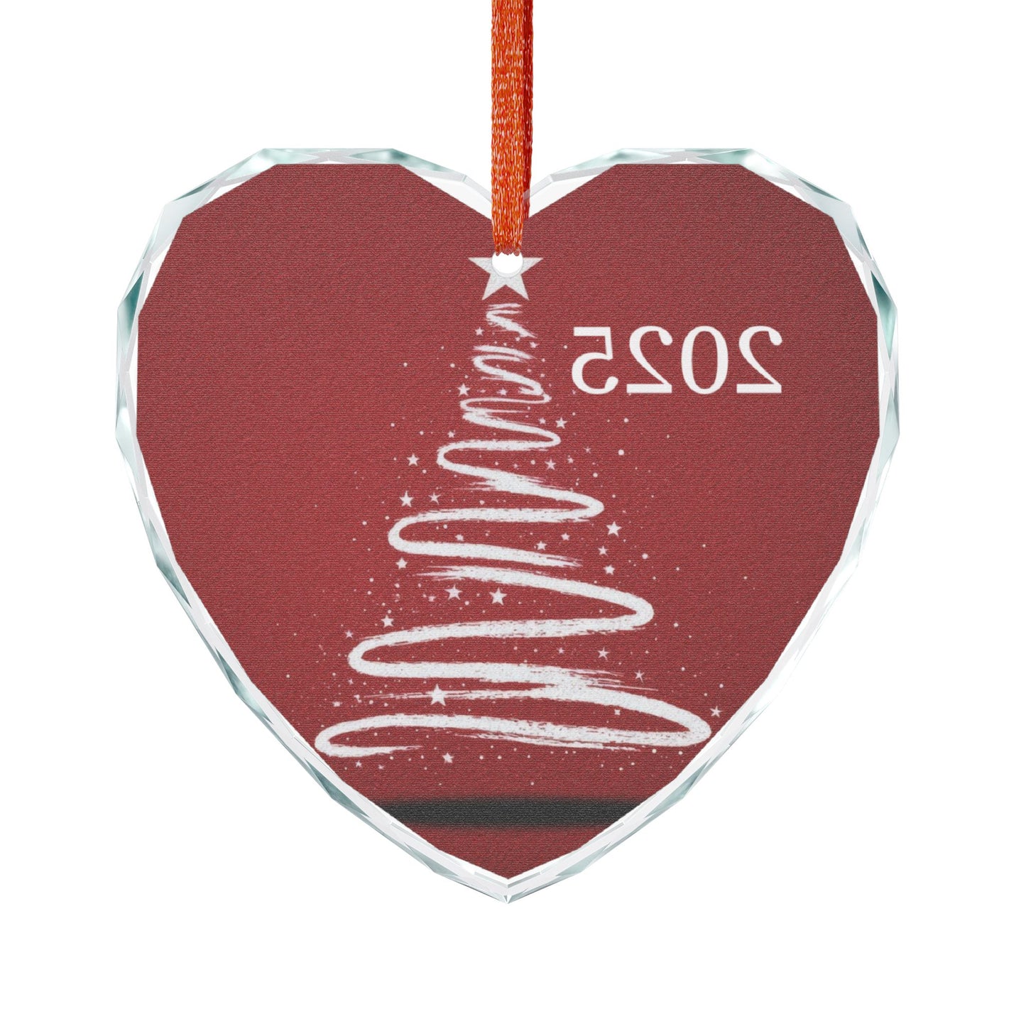 2025 Heart Crystal Ornament – Red Holiday Glass Tree Keepsake