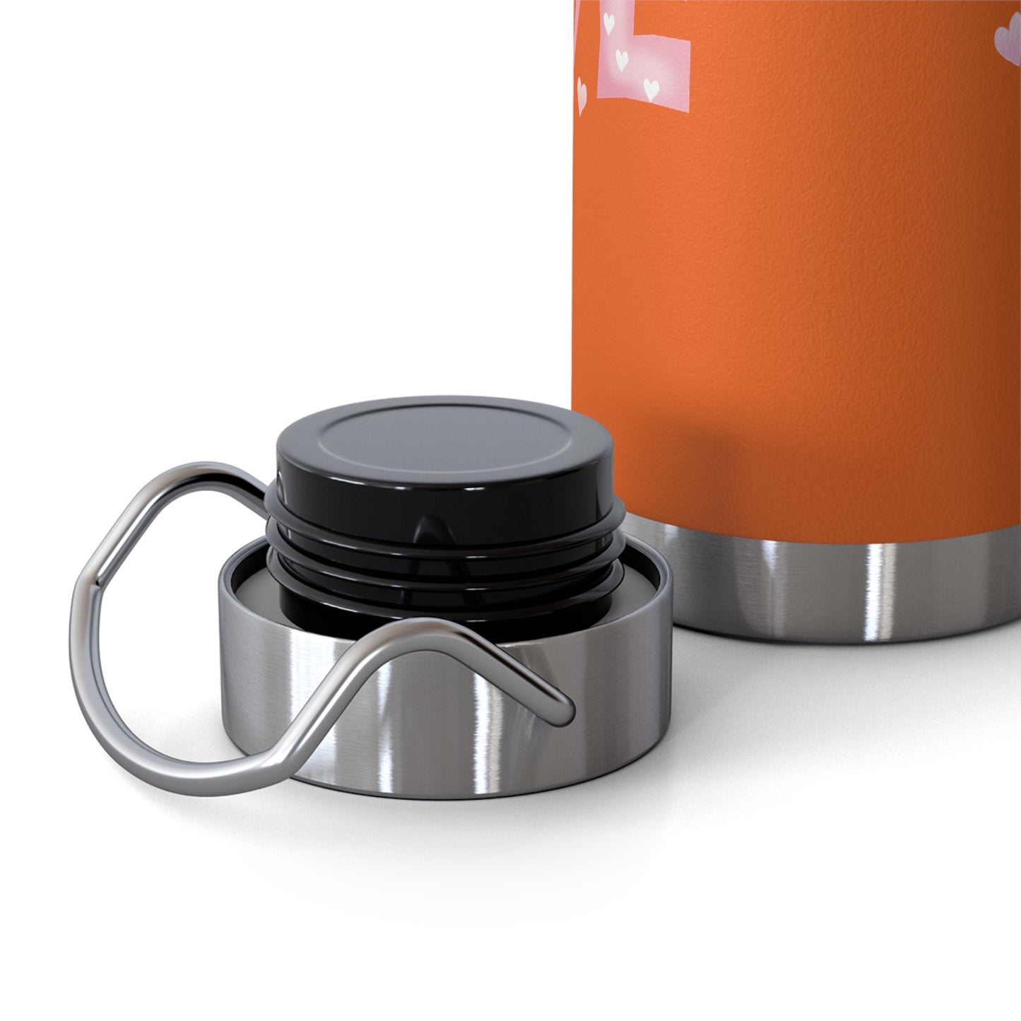 22oz Insulated Bottle — Red 'LOVE' Floral Valentine Water Bottle