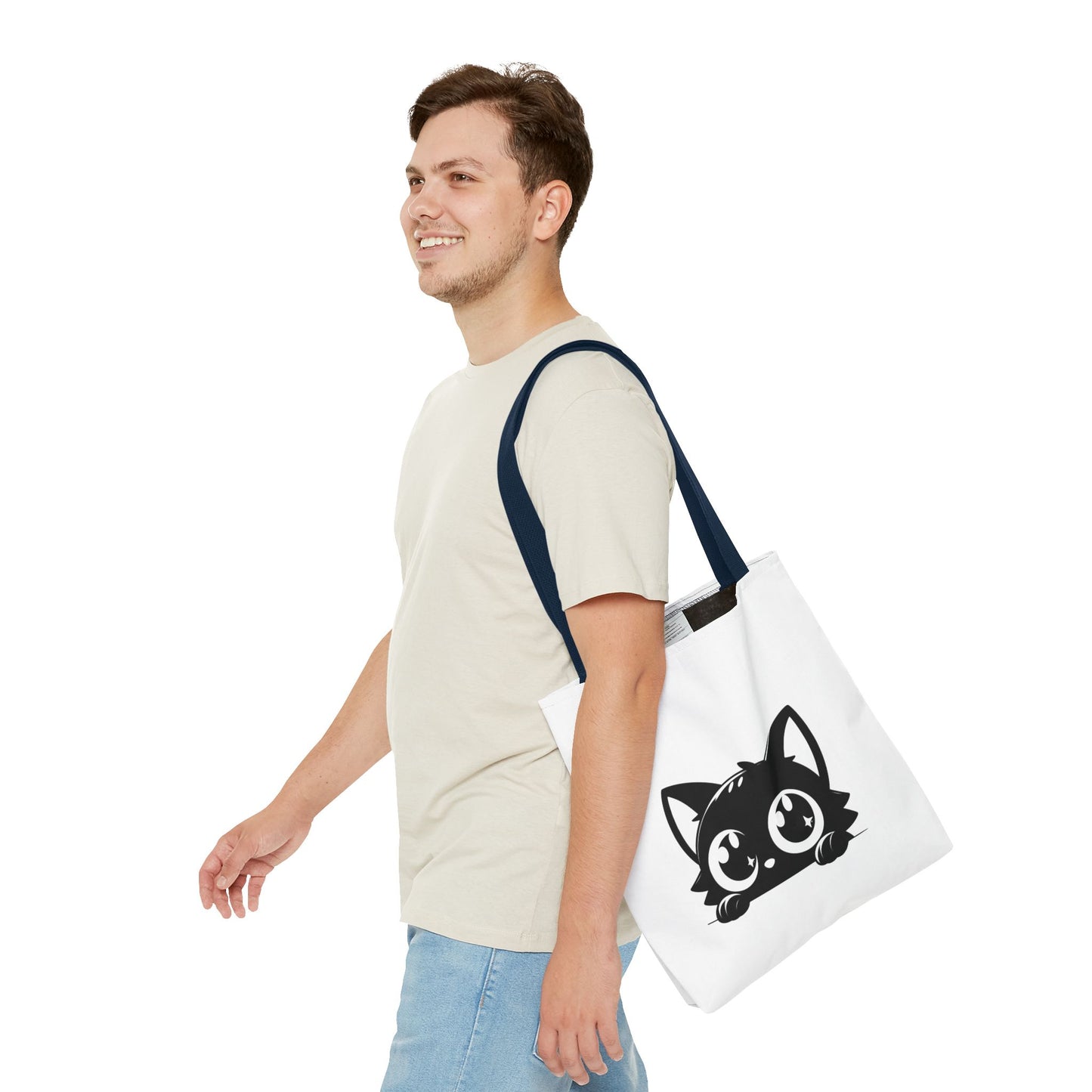 Adorable Cat Face Tote Bag | Cute Kitten Shopping Bag