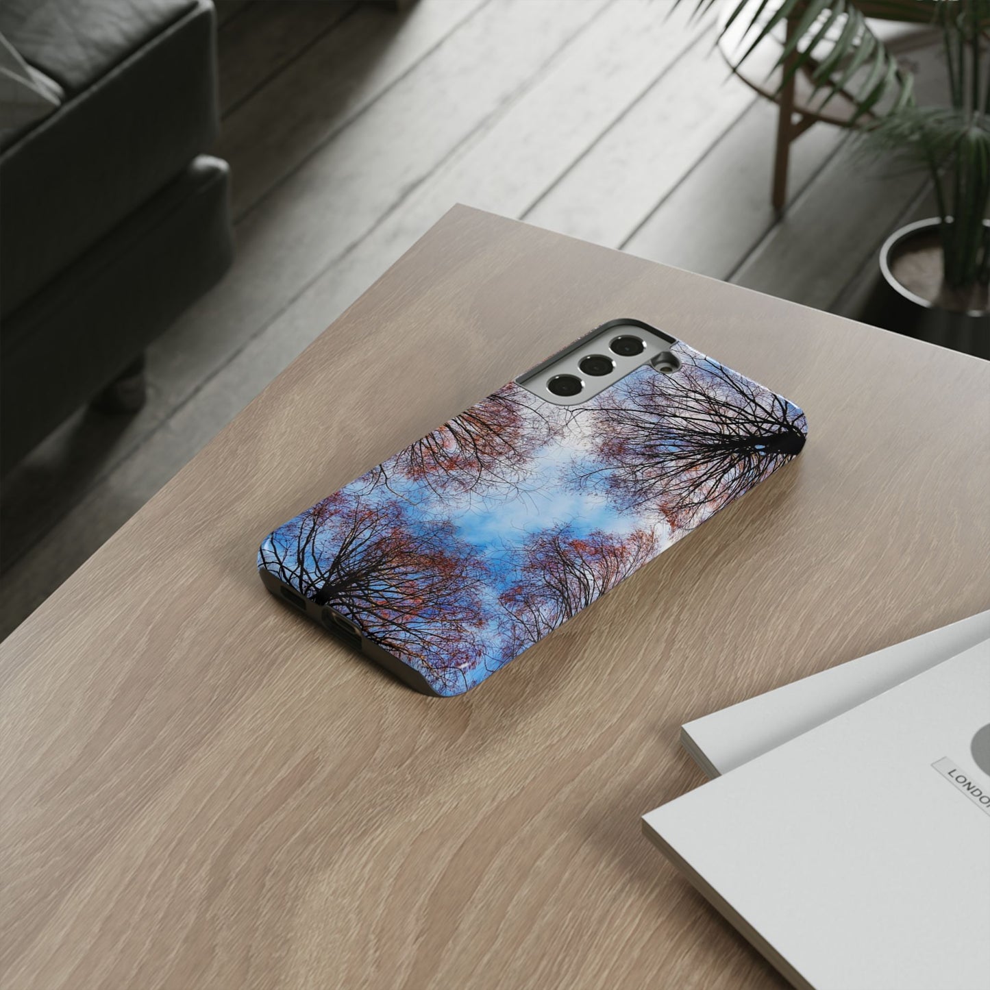 Skyward Trees Phone Case — Nature Forest Canopy Protective Tough Case