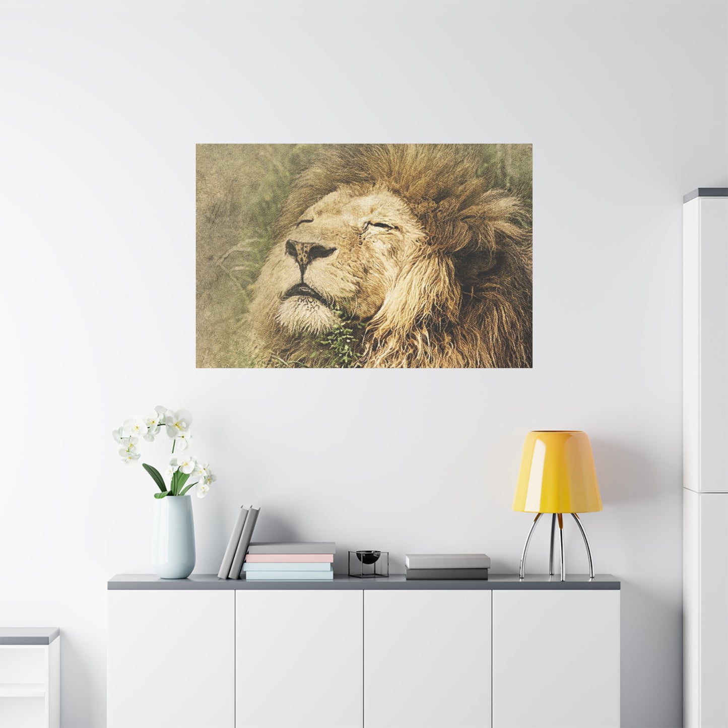 Lion Portrait Matte Canvas Print — Stretched 1.25" Wall Art