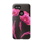 Floral iPhone Case | Tough Cases with Pink Poppy Design, Elegant Flower Phone Cover, Gift for Her, Spring Accessories, Chic Tech