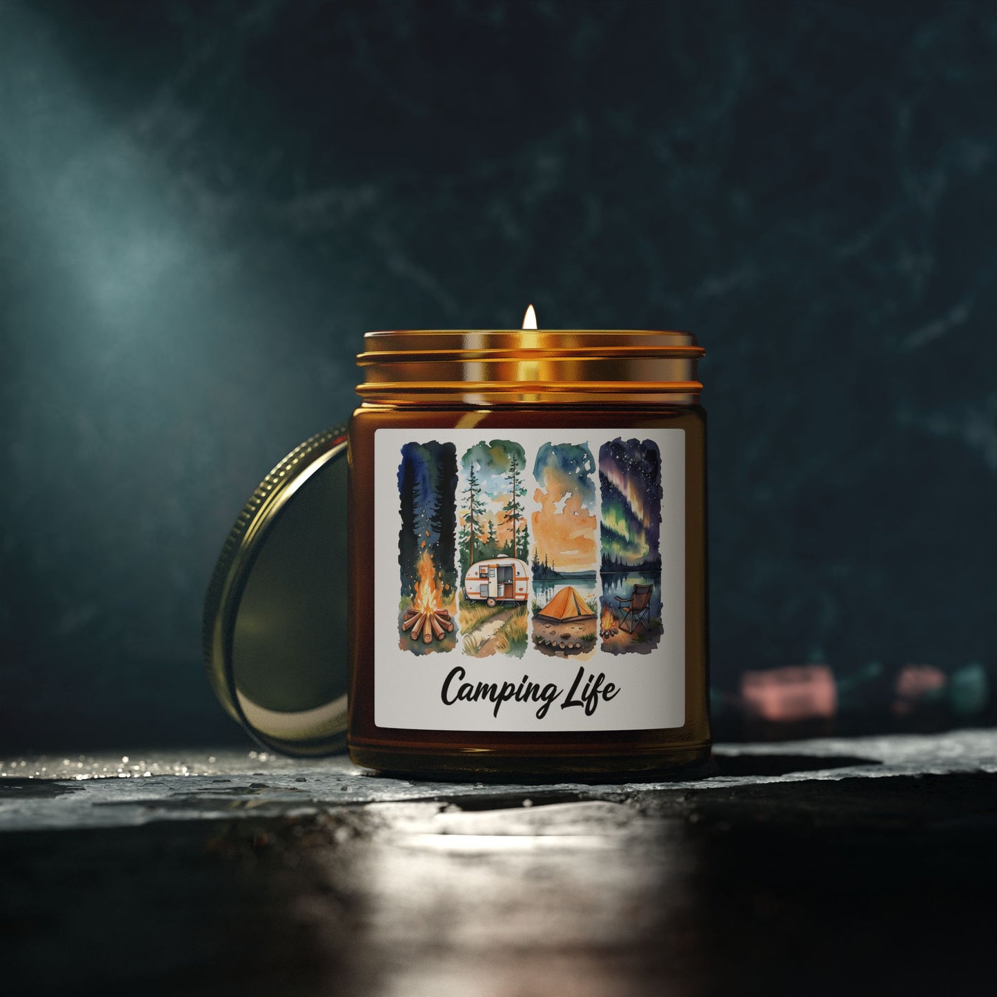 Coconut Apricot Scented Candle — Camping Life 4oz/9oz