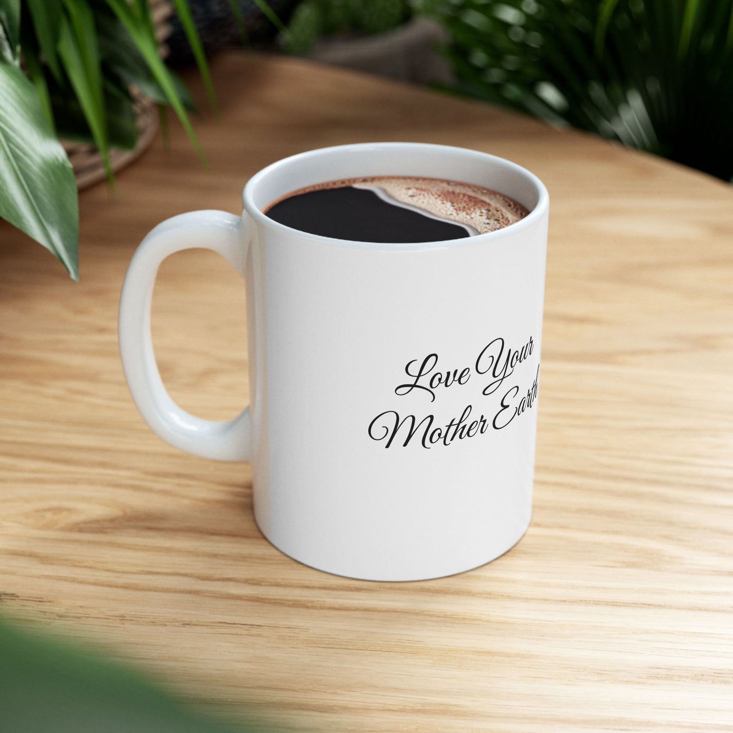 Save Your Mother Earth Ceramic Mug – Eco-Friendly Earth Illustration (11oz, 15oz)