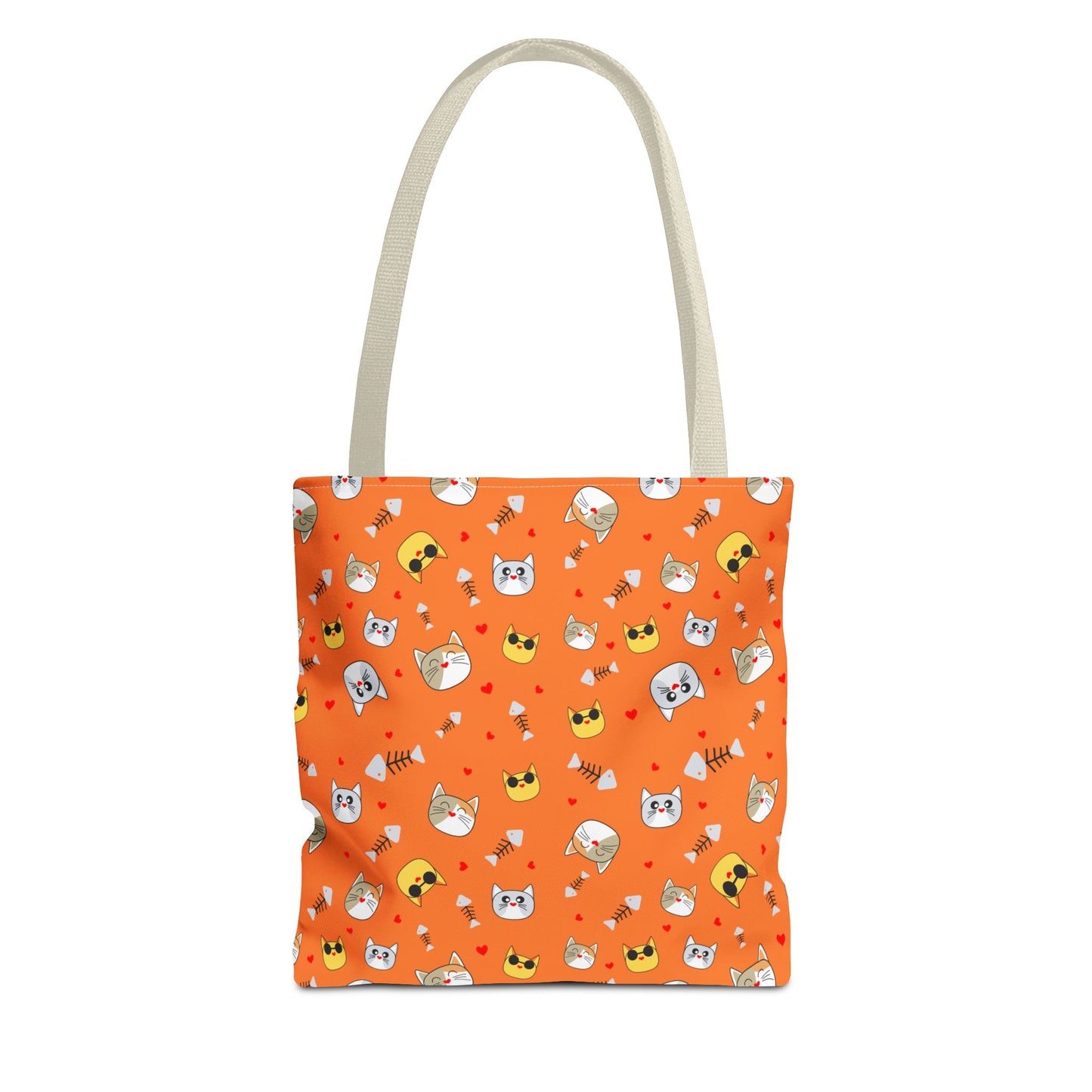 Cute Cat Pattern Tote Bag, Fun Shopping Bag