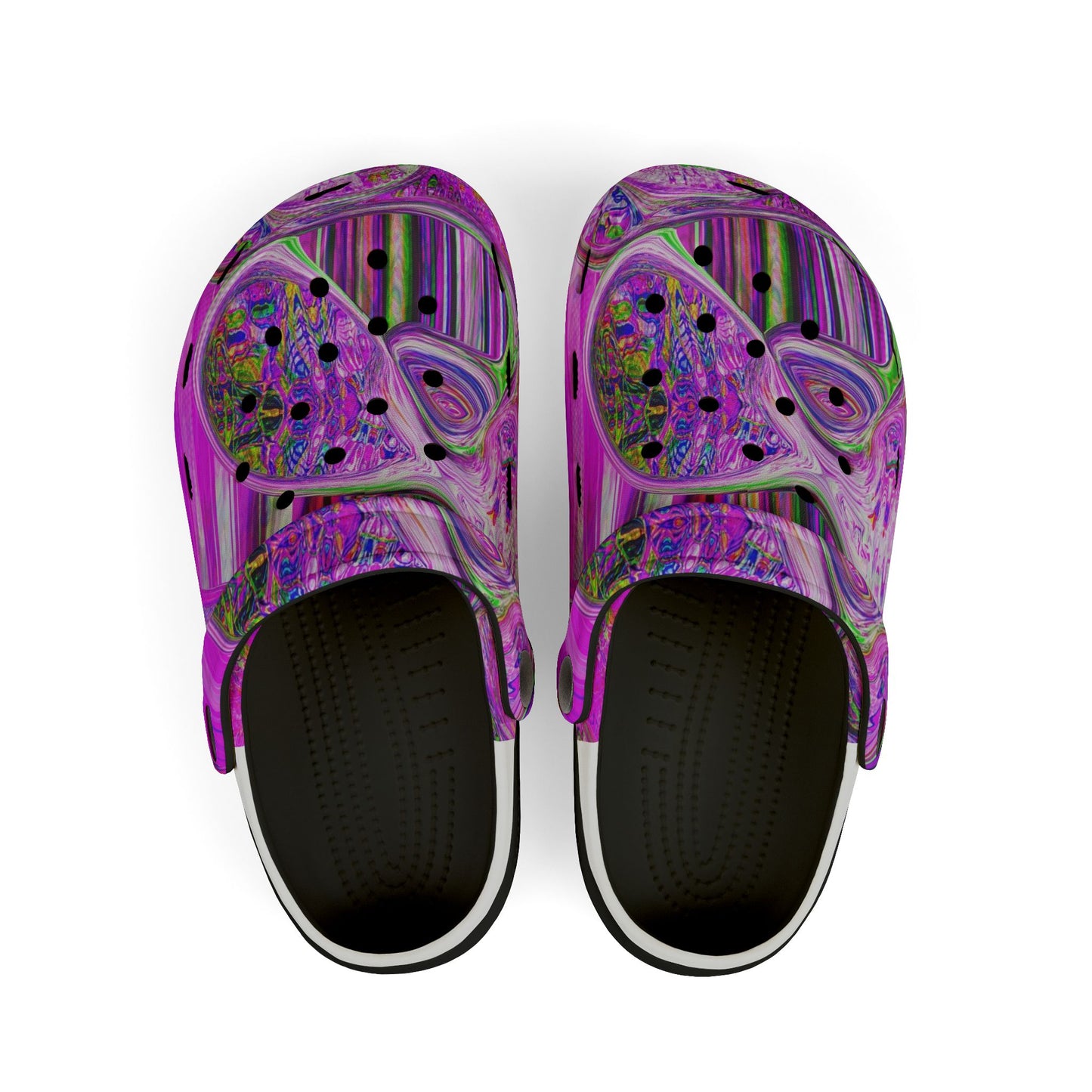 Kids Purple Swirl EVA Foam Clogs — Colorful Psychedelic All-Over Print