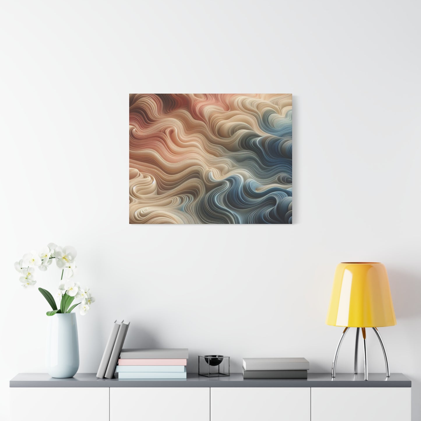 Abstract Swirl Matte Canvas Wall Art — Fluid Earth Tones, Stretched 1.25"