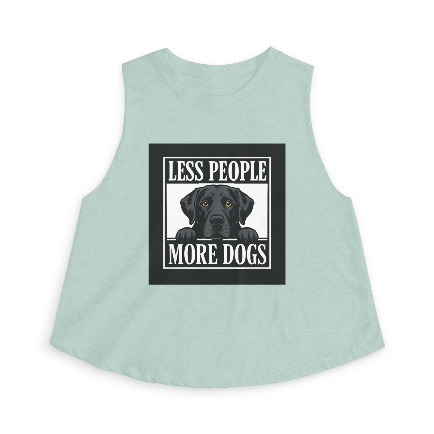 Less People More Dogs Crop Top – Cute Black Lab Graphic Tank for Dog Lovers