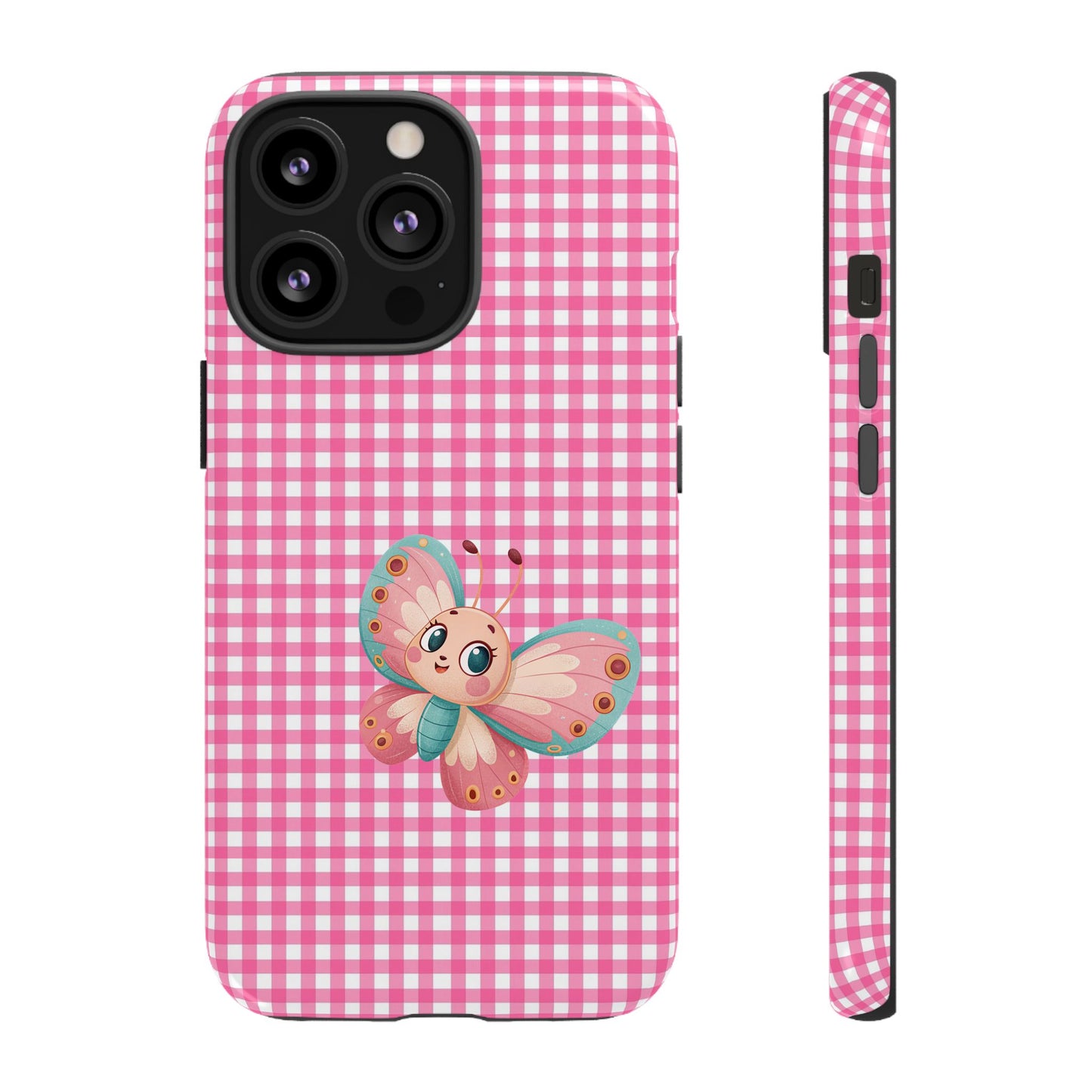 Cute Butterfly Phone Case, Tough Cases, Floral Phone Accessory, Gift for Her, Spring Fashion, Kids' Birthday Present, Pastel Aesthetic