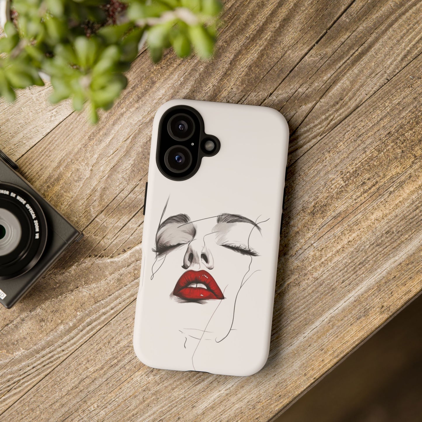 Stylish Phone Case with Artistic Lip Design, Femme Tech Accessory, Trendy Device Cover, Gift for Her, Unique Phone Accessories