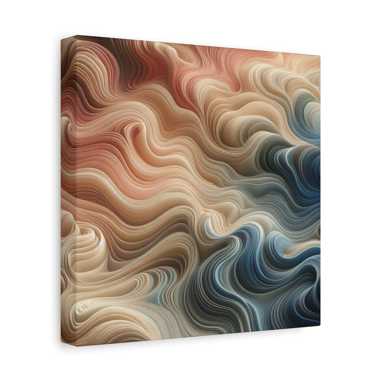 Abstract Swirl Matte Canvas Wall Art — Fluid Earth Tones, Stretched 1.25"