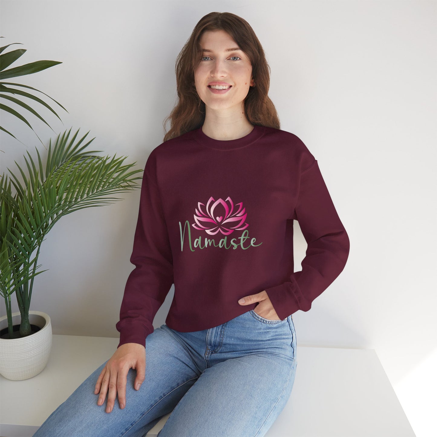 Namaste Lotus Sweatshirt — Cozy Yoga Crewneck for Meditation & Mindfulness