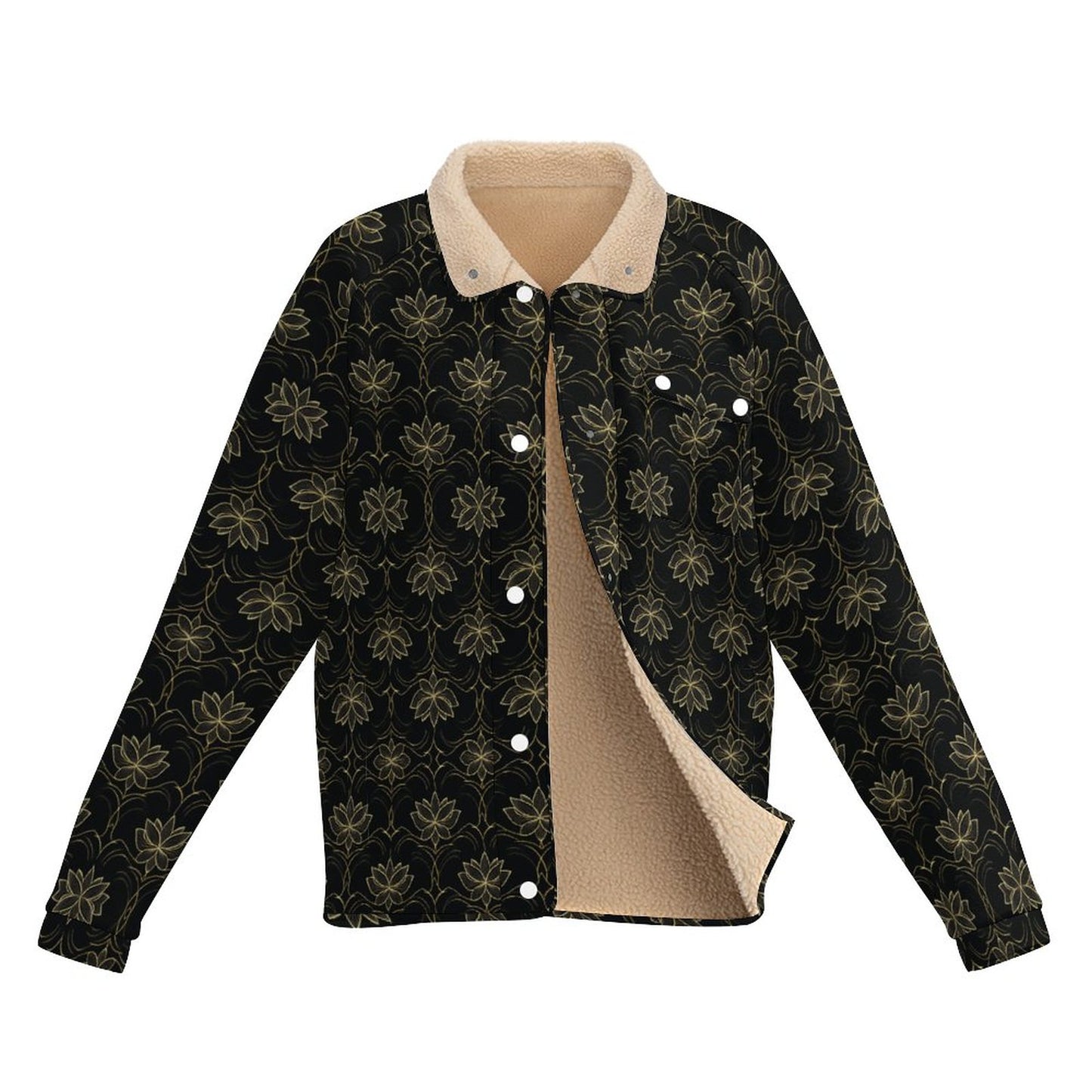 Stand-up Collar Fleece Casual Jacket