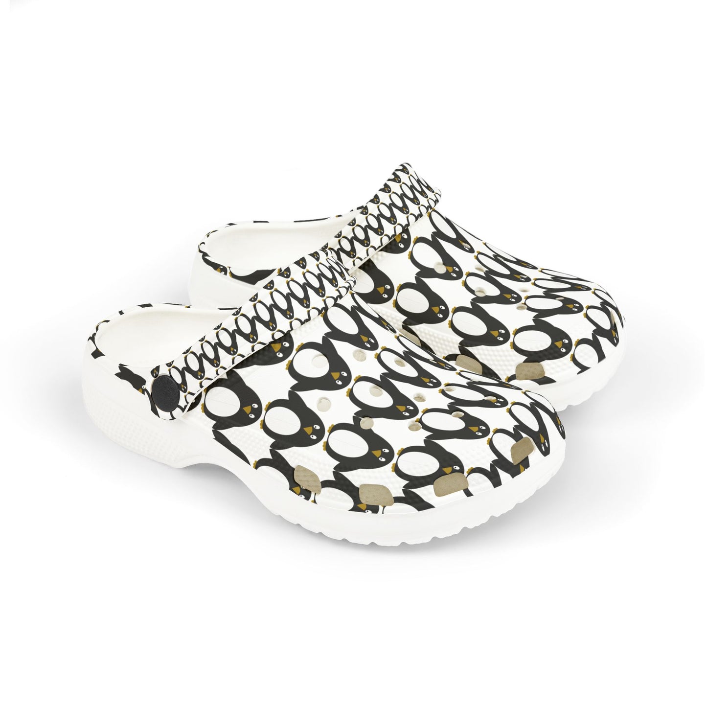 Kids Penguin Print EVA Foam Clogs — Cute Black & White Slip-On Sandals