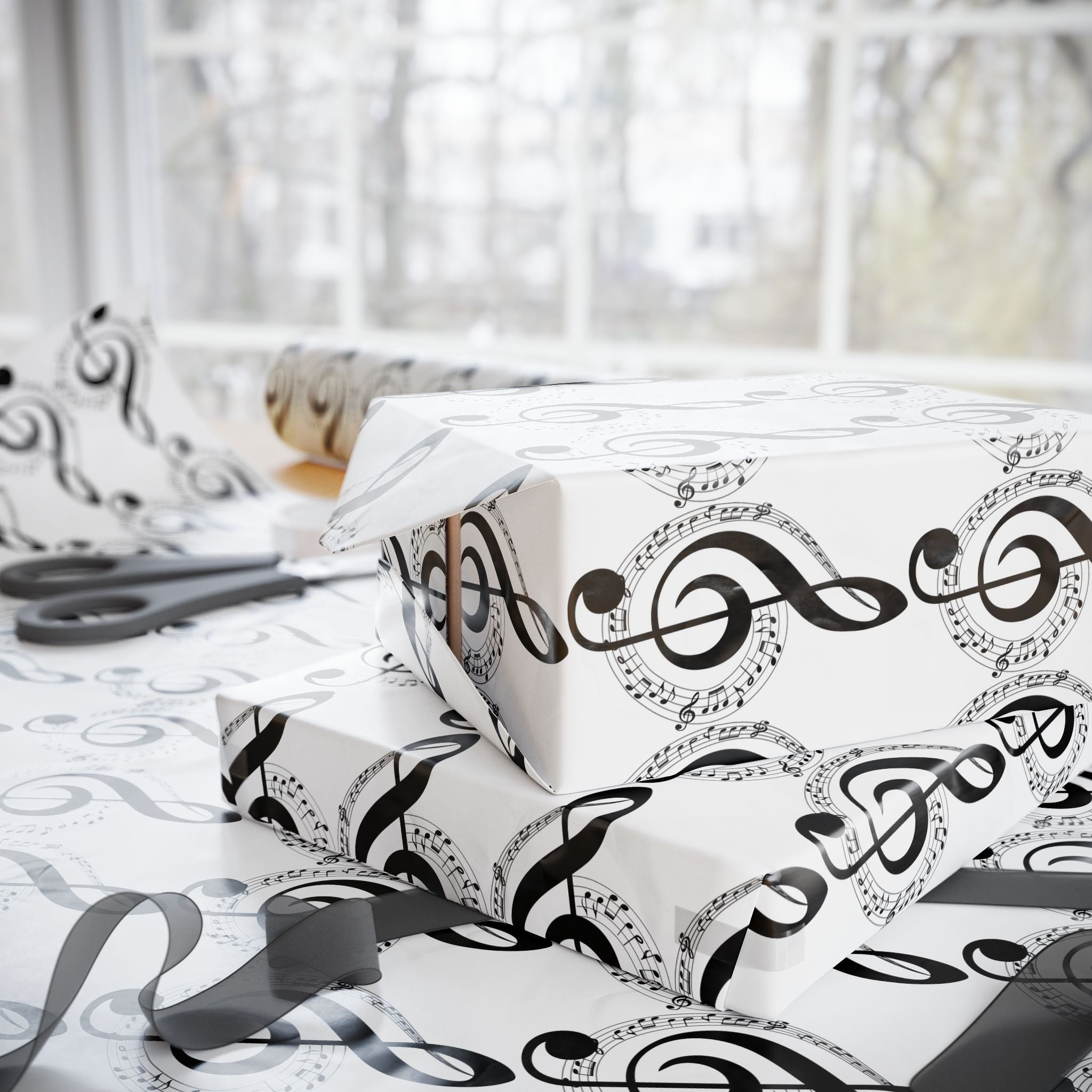 Musical Notes Wrapping Paper Perfect for Music Lovers