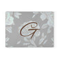 Personalized Floral Glass Cutting Board Letter G