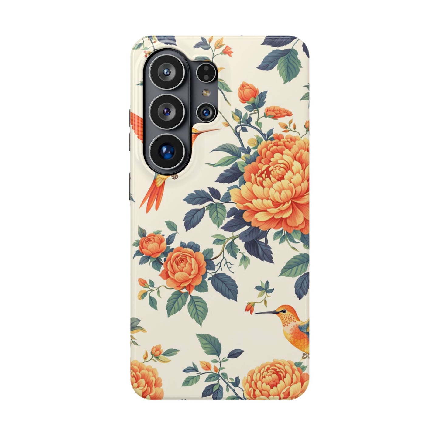 Floral Hummingbird Magnetic Phone Case — Impact-Resistant Protective Cover