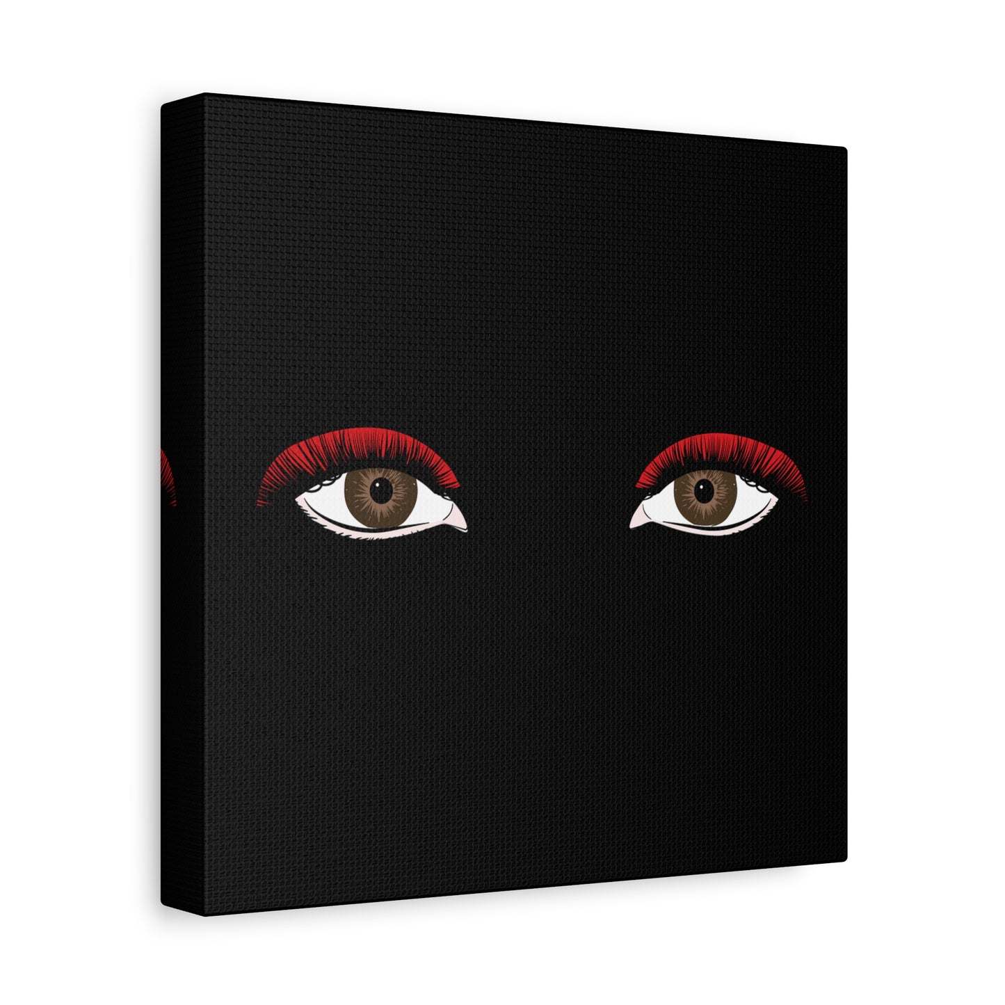 Red Lashes Wall Art Canvas — Glam Eyes Makeup Decor