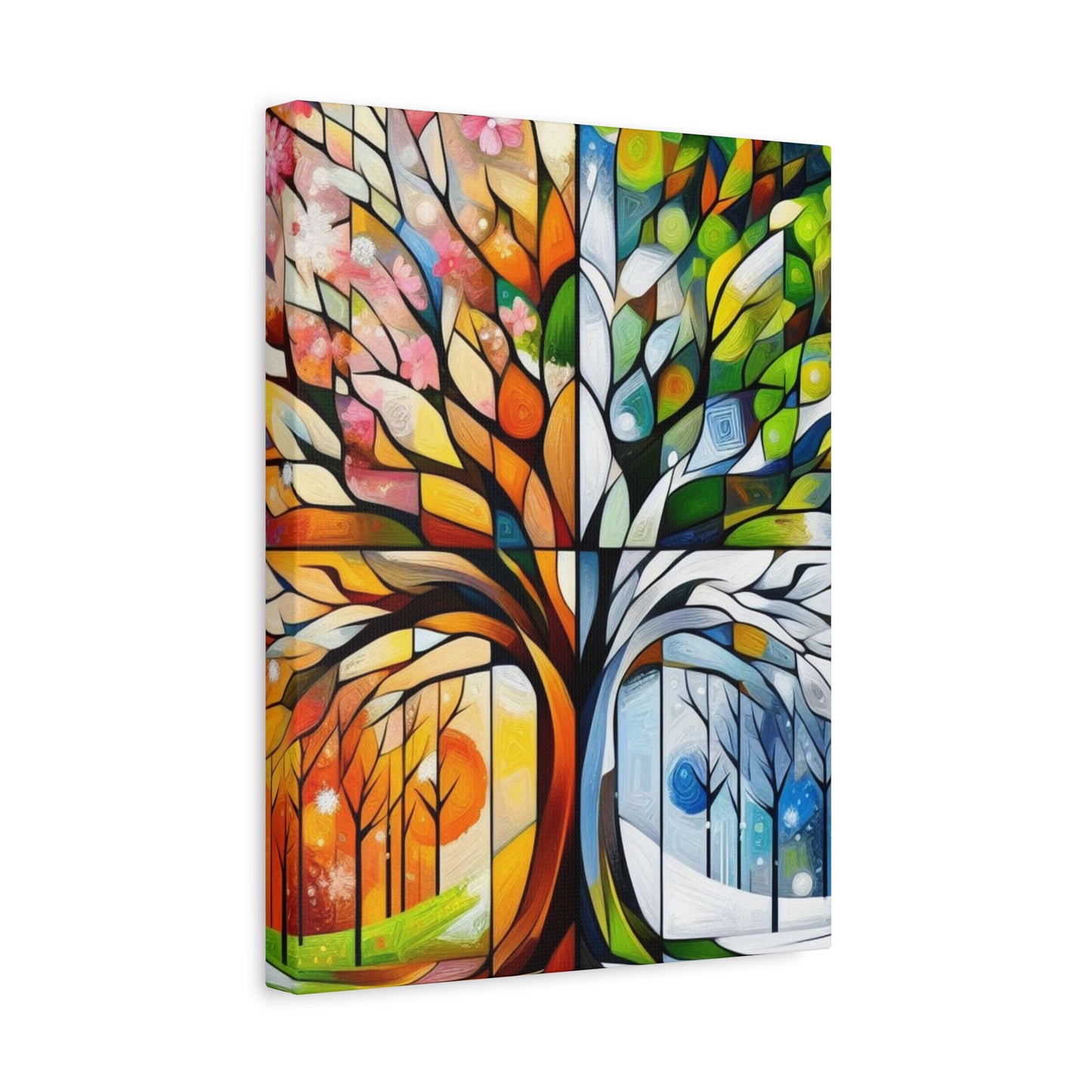 Seasons Tree Matte Canvas Wall Art — Stretched 1.25"