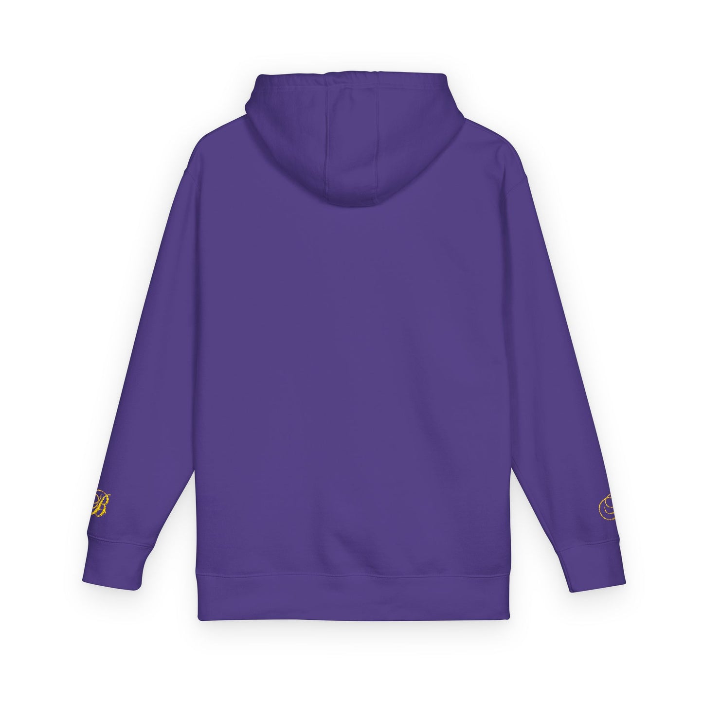 Coral Gold Floral Initial Hoodie — Monogram 'B' Casual Pullover