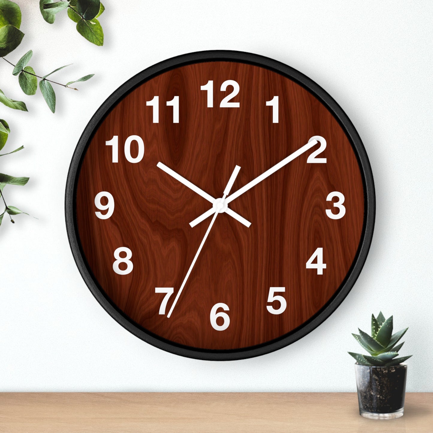 Rustic Wooden Wall Clock, Farmhouse Decor, Home Office Accessories, Gift for Her, Modern Minimalist Timepiece