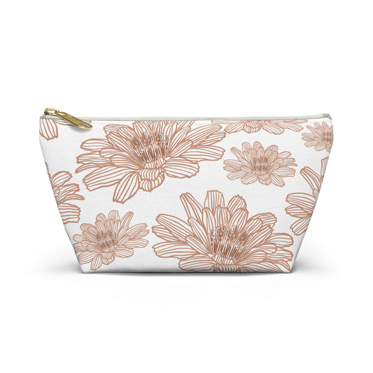 Floral Accessory Pouch - Chic Makeup Bag, Travel Organizer, Gift for Her, Floral Print Pouch, Flower Design Zipper Bag