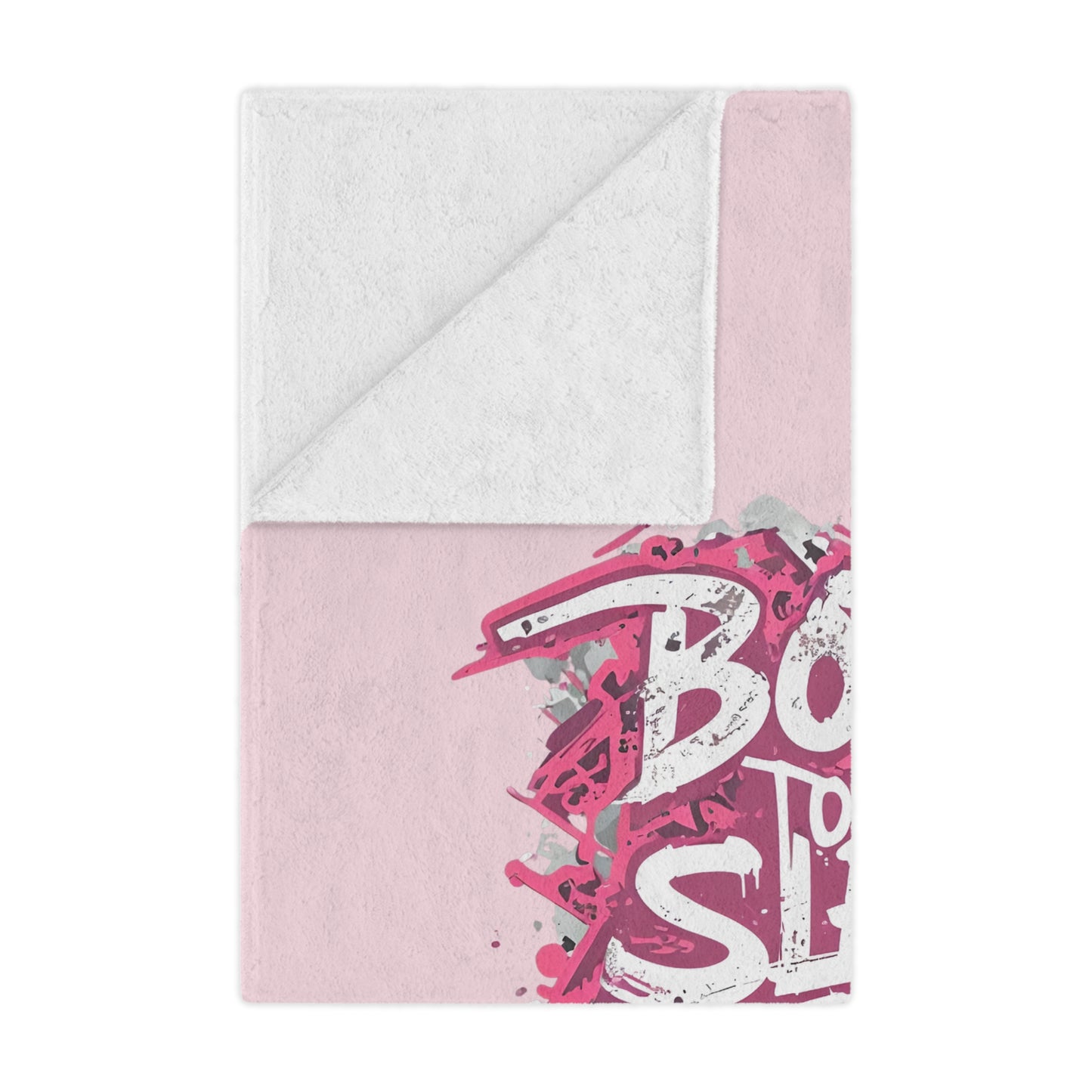 Minky Blanket — "Born to Sleep, Forced to Work" Pink Cozy Throw