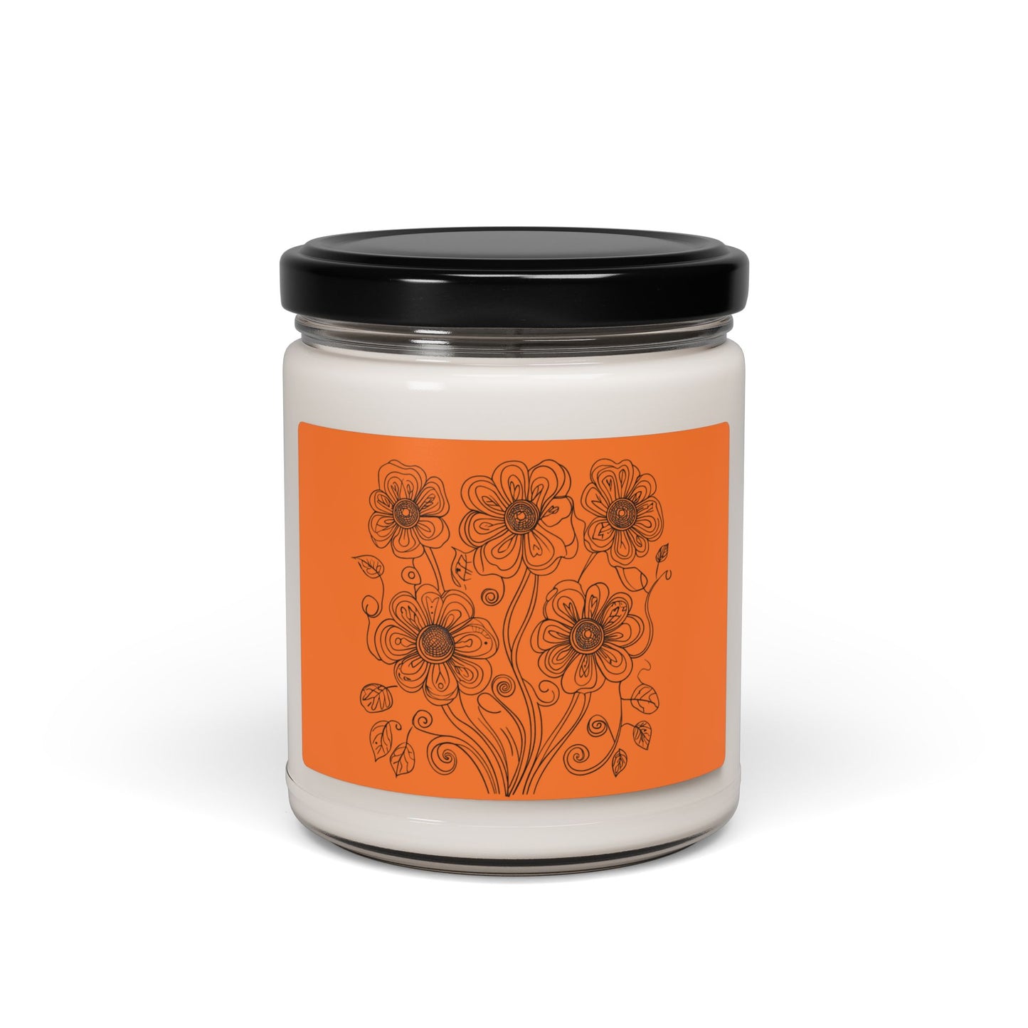 Floral Amber Soy Candle — 9oz Scented Jar (Hand-Poured, Cozy Autumn Vibe)
