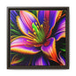 Vibrant Neon Floral Matte Canvas Print — Framed Wall Art