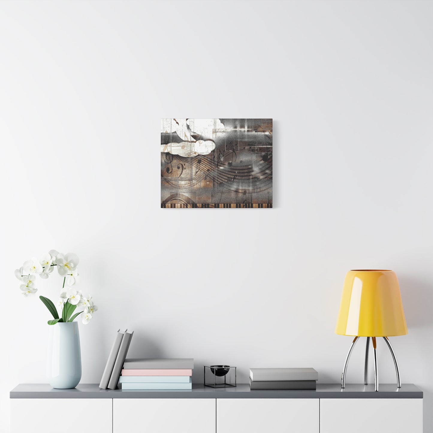 Abstract Musical Notes Matte Stretched Canvas Art (1.25")