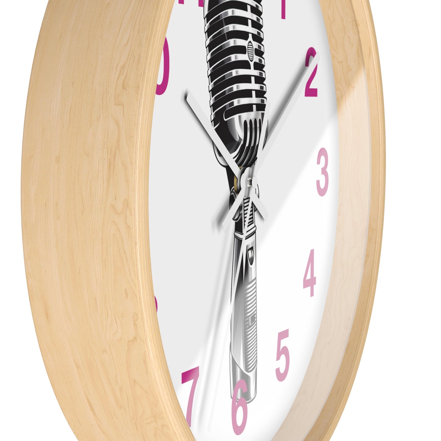Red Numbers Optical Stripe Wall Clock | Black White Vertical Lines