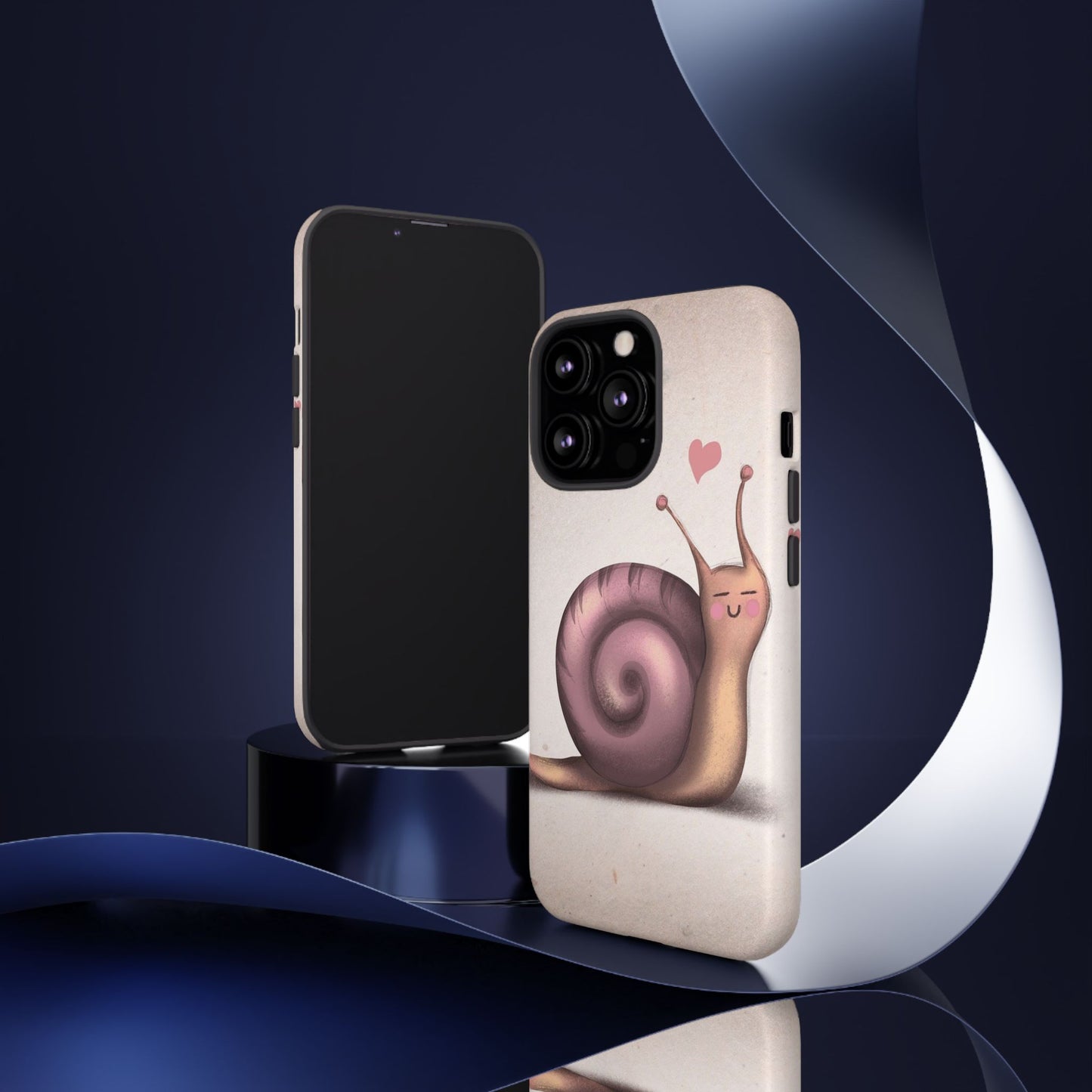 Cute Snail Phone Case — Pink Heart Cartoon Protective iPhone Cover