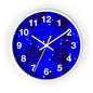 Elegant Floral Blue Wall Clock, Home Decor, Gift for Her, Modern Design, Office Timepiece, Blue Accent Clock