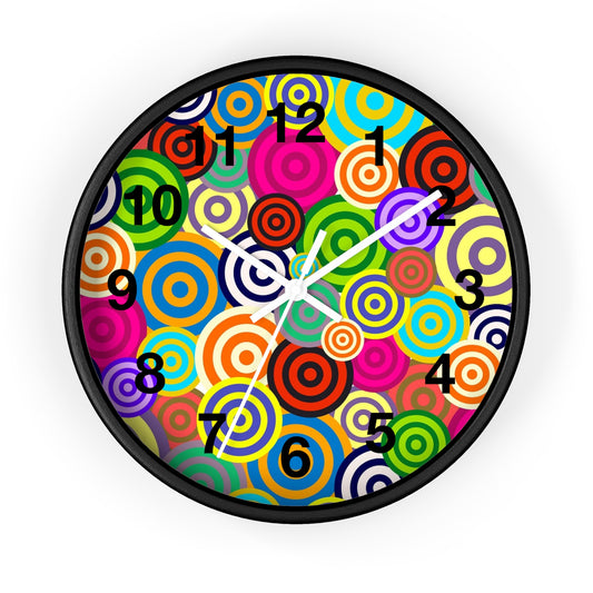 Vibrant Circle Design Wall Clock - Colorful Home Décor, Modern Art Piece, Gift for Her, Living Room Accent, Fun Office Decor