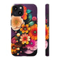 Floral Burst Tough Phone Case — Colorful Retro Flowers Protective Cover