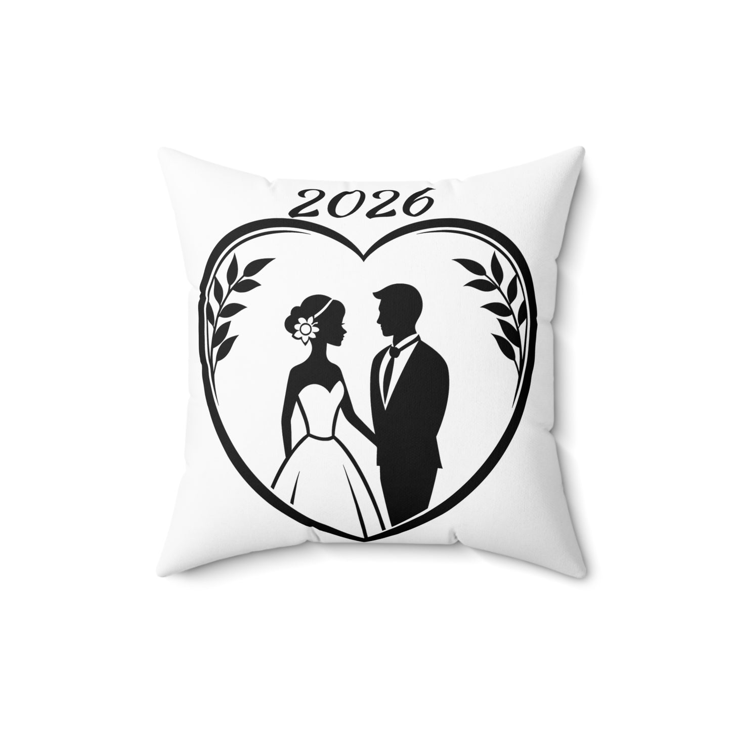 Wedding Couple 2026 Throw Pillow — Romantic Bridal Decorative Pillow