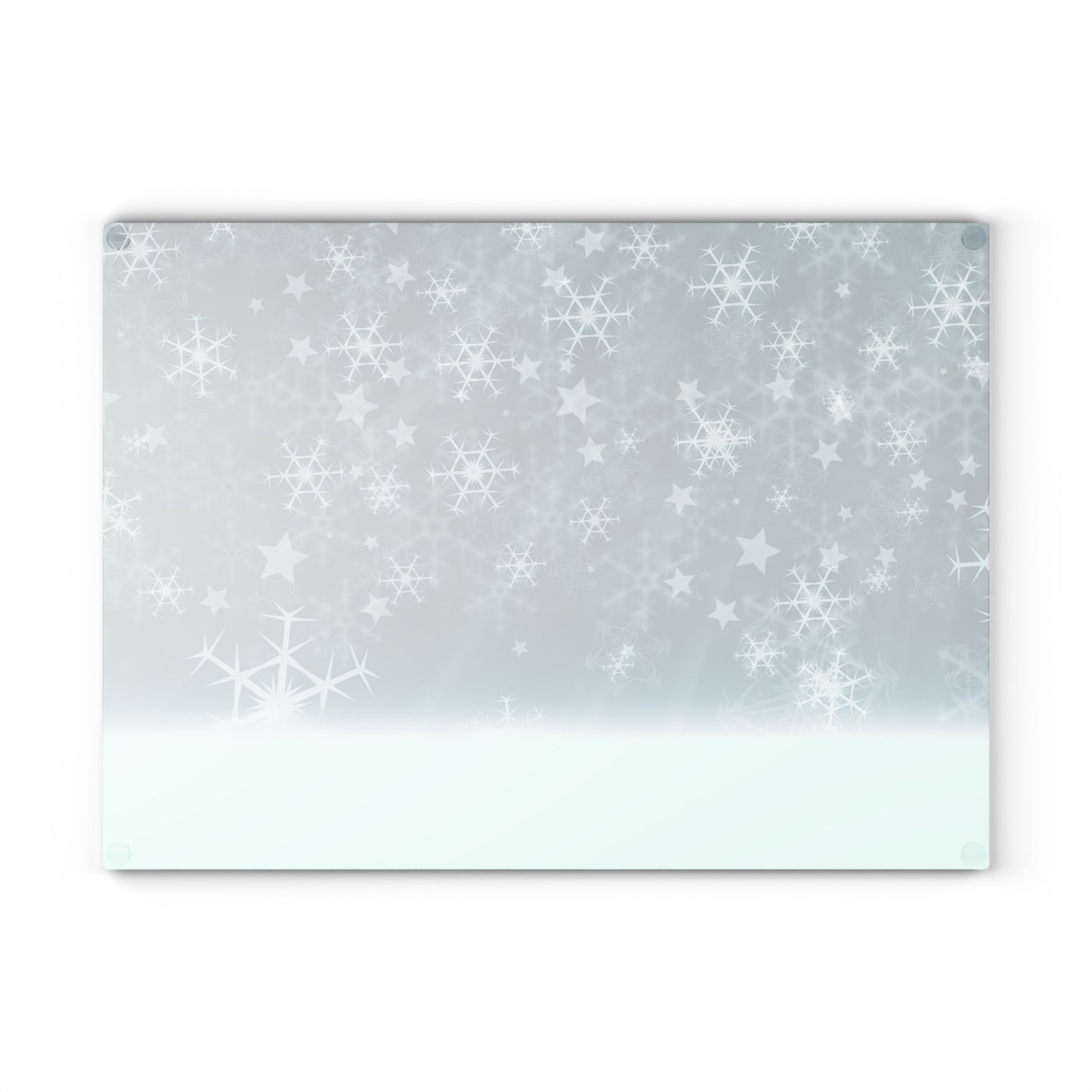 Winter Snowflake Glass Cutting Board – Frosty Holiday Kitchen Decor