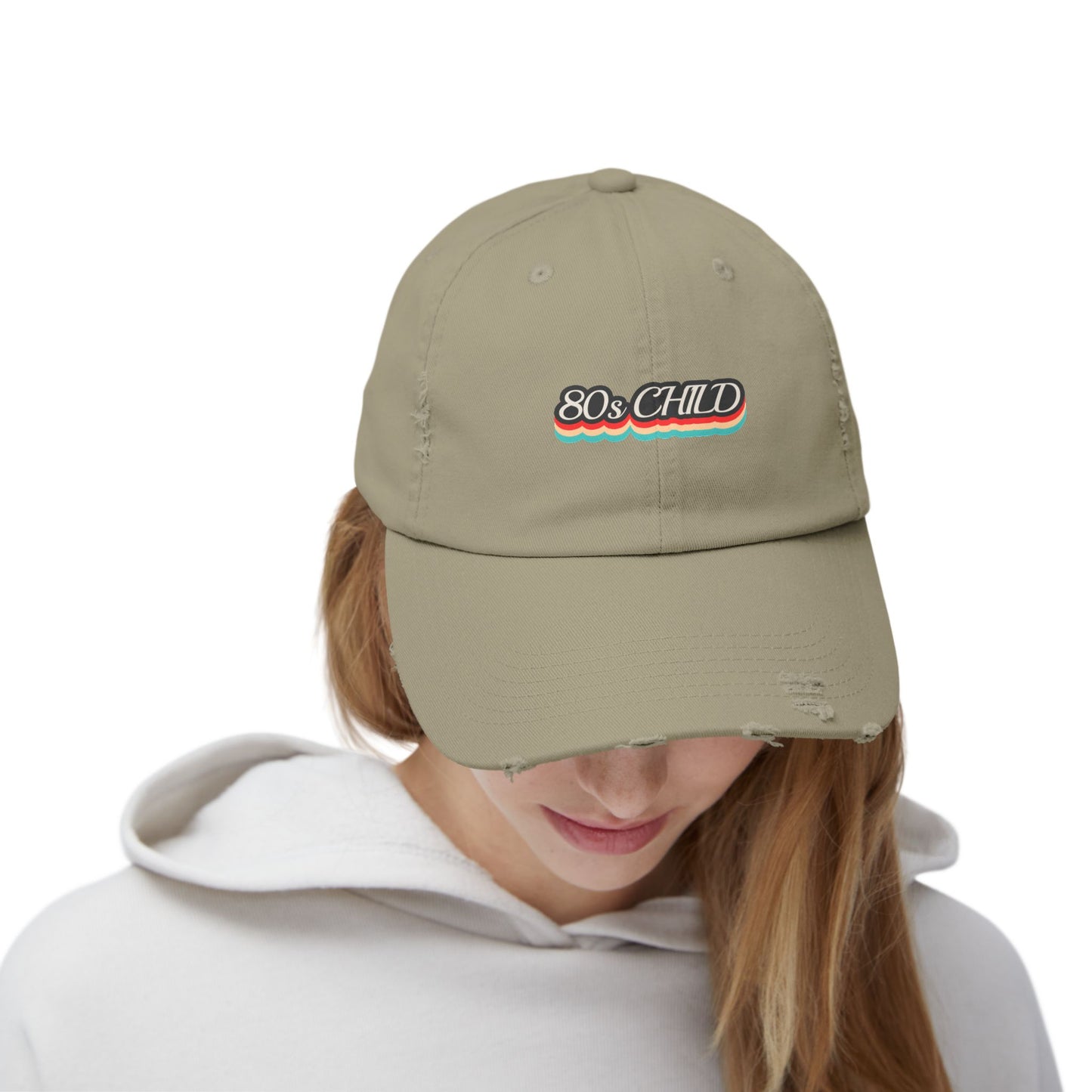 Unisex Distressed Cap- 80s child