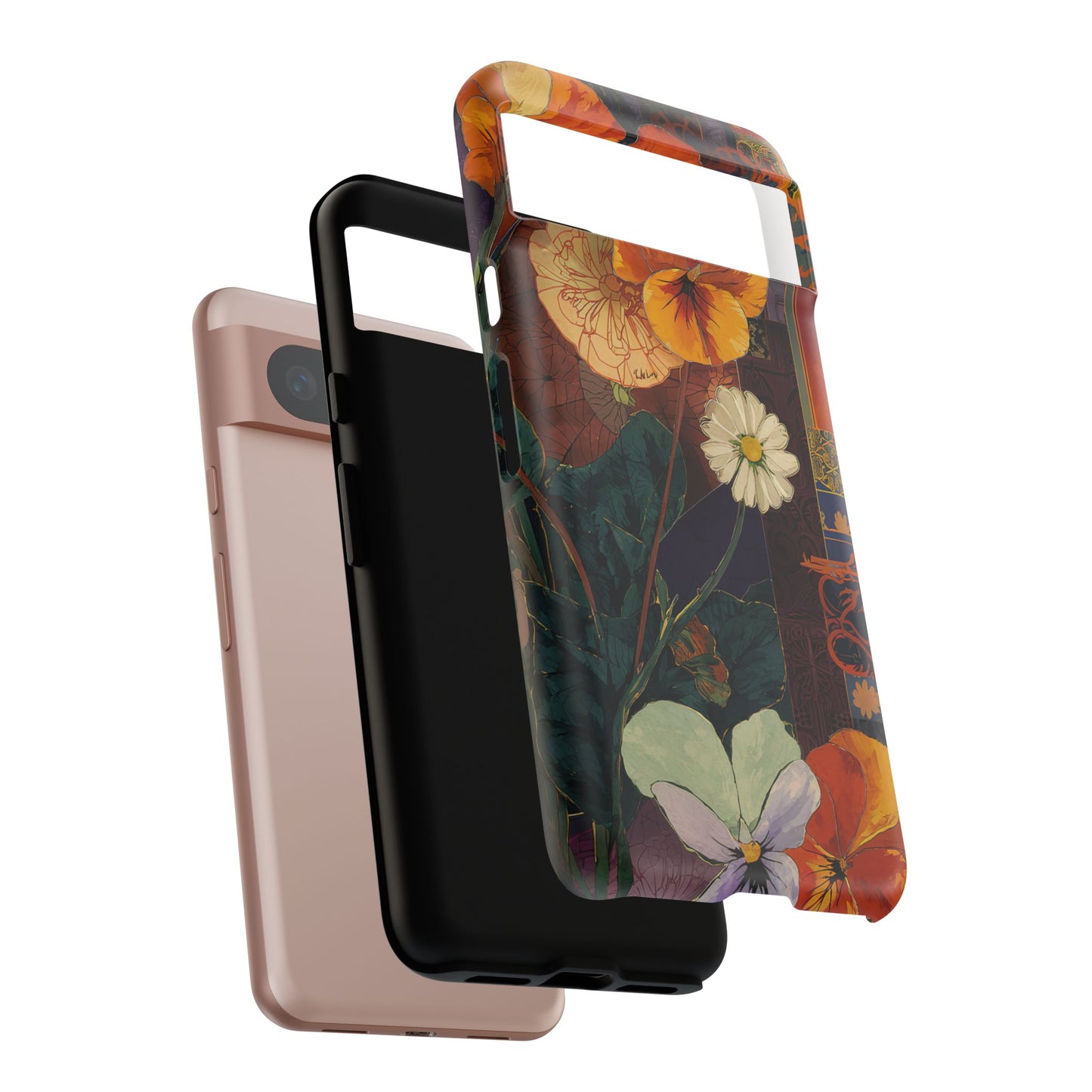 Floral Pansy Tough Phone Case — Vintage Botanical Protection