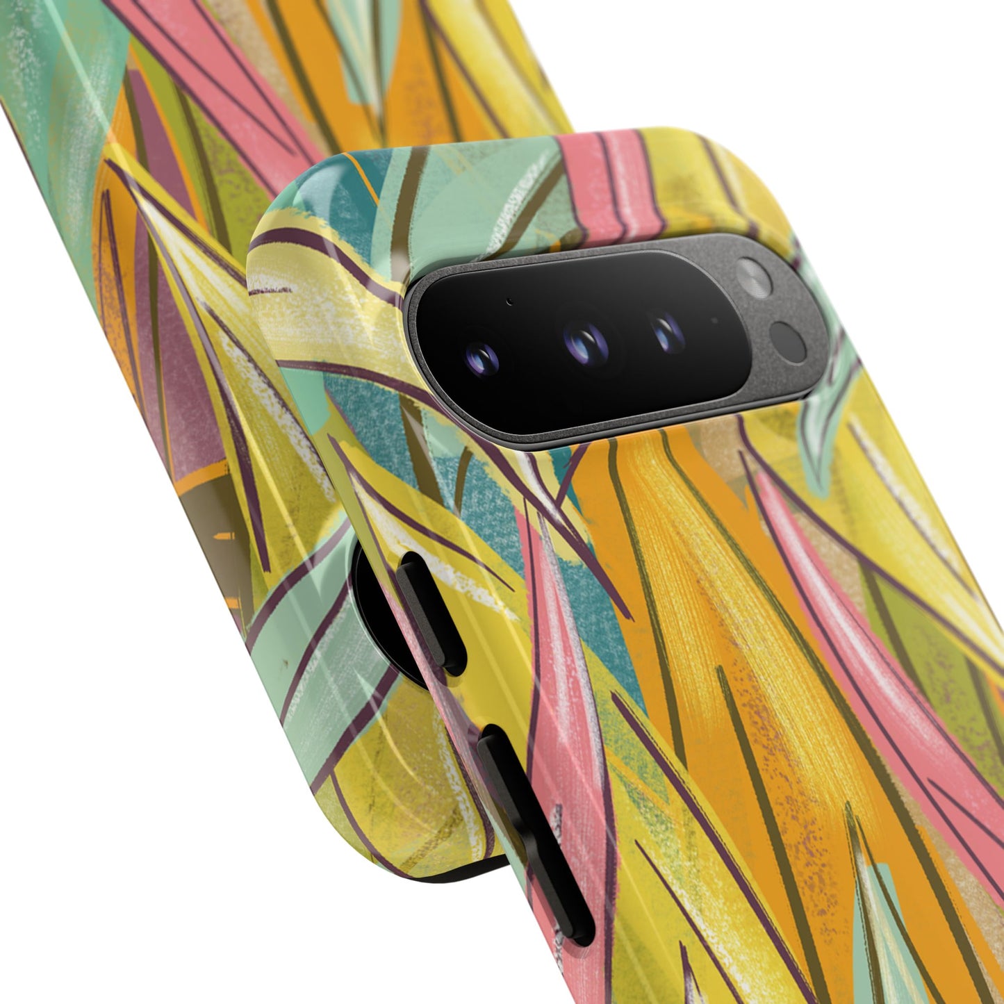 Vibrant Phone Case with Colorful Leaf Design, Tough Cases for Nature Lovers, Eco-Friendly Gift, Summer Vibes, Floral Phone Cover